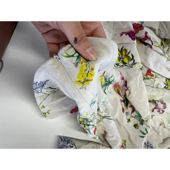 Chelsea and Walker Shirt Womens 8 White Floral White‎ Floral Long Sleeve Top - Picture 10 of 10